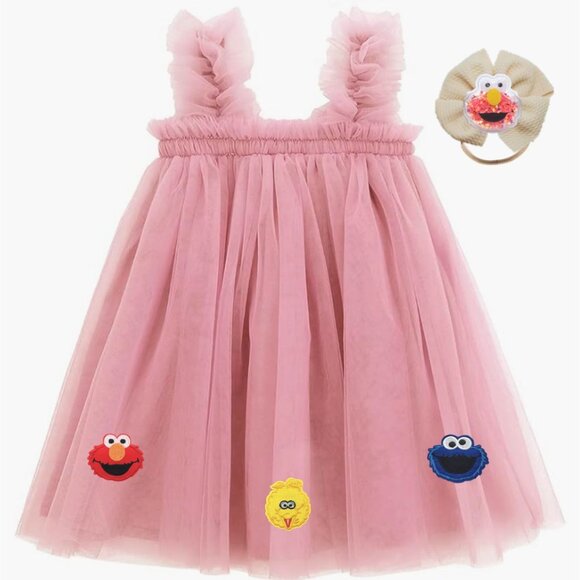 Sesame Street Dress Outfit Clothes Elmo Dress Smash Cake Cookie Monster Birthday - Picture 1 of 7